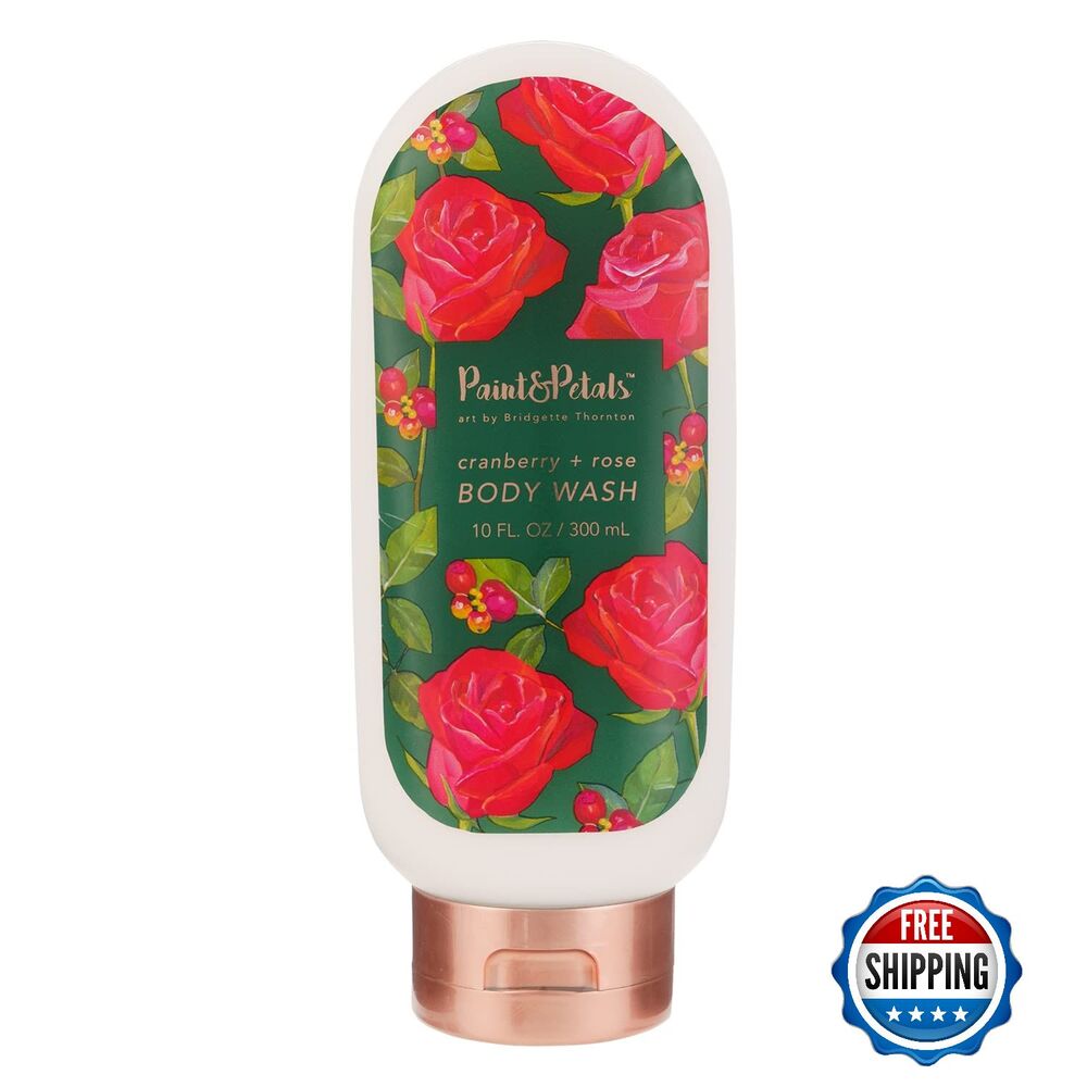 PAINT & PETALS Cranberry & Rose Body Wash, Creamy 10 Fl Oz